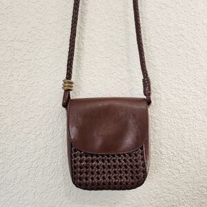 Brown Woven Crossbody Bag